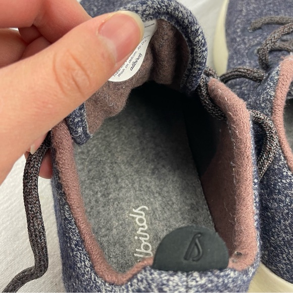 Allbirds Wool Runner Sneaker Shoes Navy Gray Lace Up Womens Size 7 - Picture 11 of 13